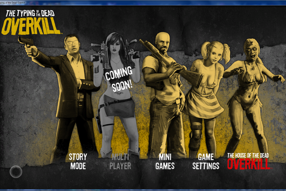Typing of the Dead: Overkill main screen screenshot